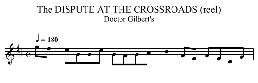 DISPUTE AT THE CROSSROADS (reel), The - staff notation