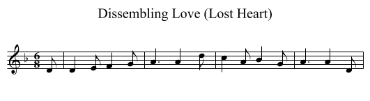 Dissembling Love (Lost Heart) - staff notation