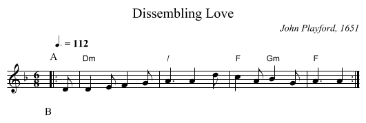 Dissembling Love - staff notation