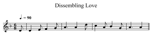 Dissembling Love - staff notation