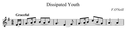 Dissipated Youth - staff notation