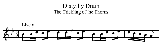 Distyll y Drain - staff notation
