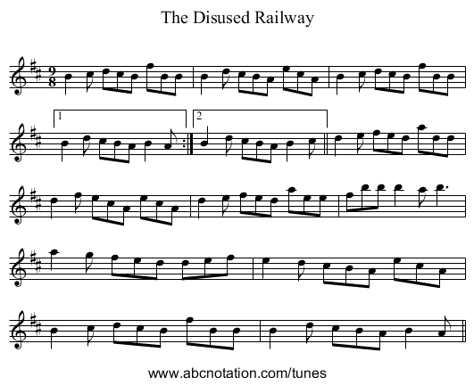 Disused Railway, The - staff notation
