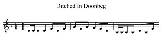 Ditched In Doonbeg - staff notation