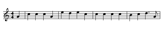 Ditchling Carol - staff notation