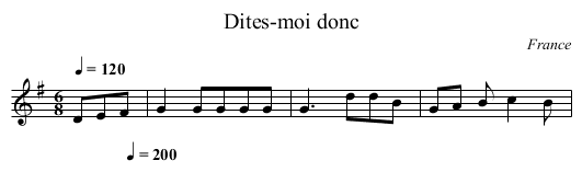 Dites-moi donc - staff notation