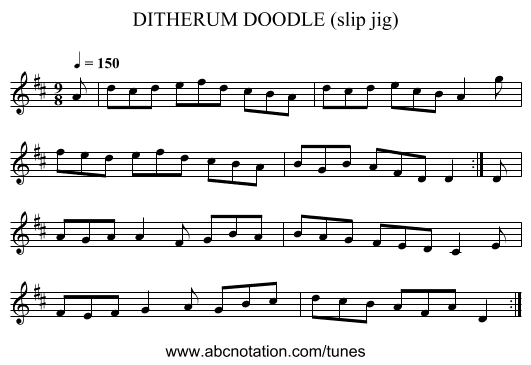 DITHERUM DOODLE (slip jig) - staff notation