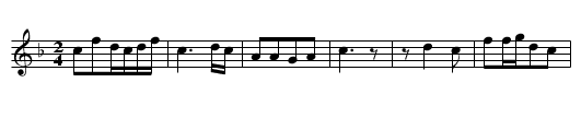Diu jiezhi - staff notation
