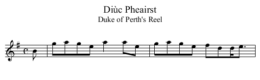 Diùc Pheairst - staff notation
