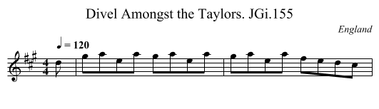 Divel Amongst the Taylors. JGi.155 - staff notation