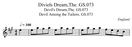 Diviels Dream,The. GS.073 - staff notation