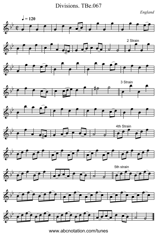 Divisions. TBe.067 - staff notation