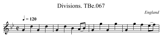 Divisions. TBe.067 - staff notation