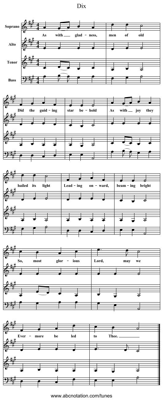 Dix - staff notation