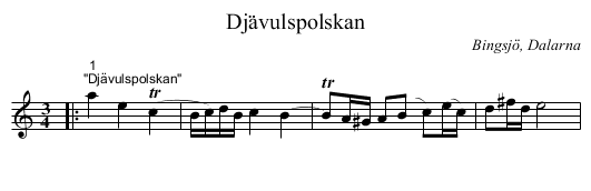 Djävulspolskan - staff notation