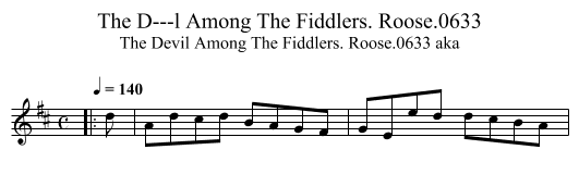 D---l Among The Fiddlers. Roose.0633, The - staff notation