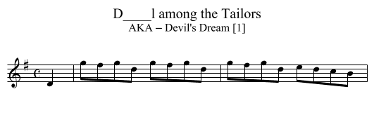 D____l among the Tailors - staff notation