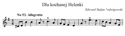 Dla kochanej Helenki - staff notation