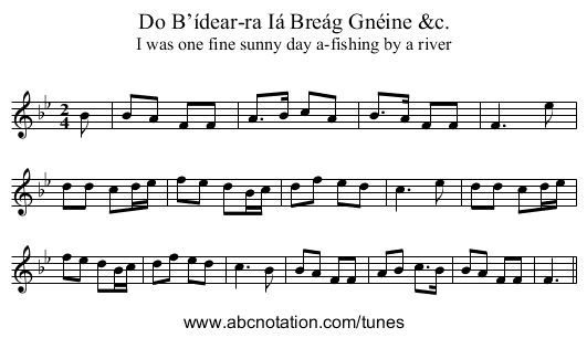 Do B’ídear-ra Iá Breág Gnéine &c. - staff notation