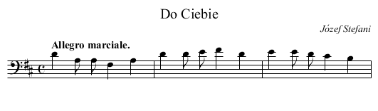 Do Ciebie - staff notation