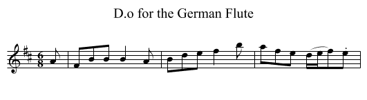 D.o for the German Flute - staff notation