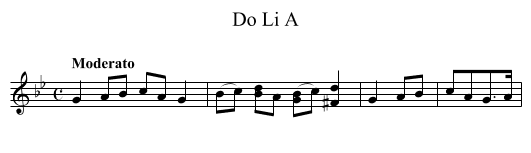 Do Li A - staff notation