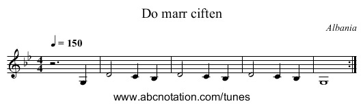Do marr ciften - staff notation