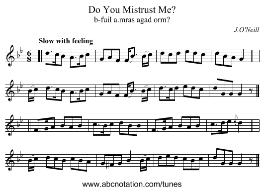 Do You Mistrust Me? - staff notation