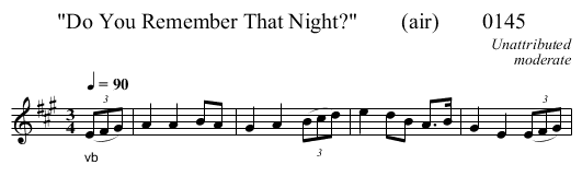 Do You Remember That Night?        (air)        0145 - staff notation