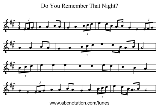 Do You Remember That Night? - staff notation