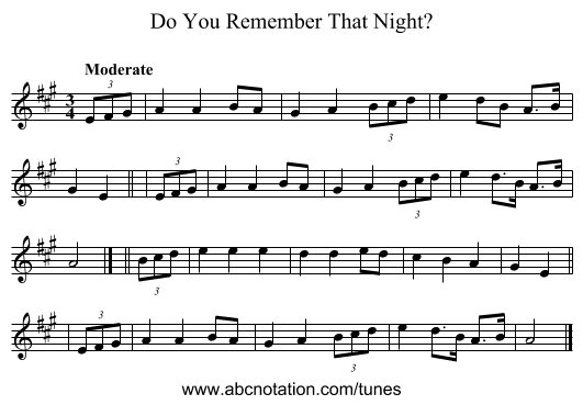 Do You Remember That Night? - staff notation
