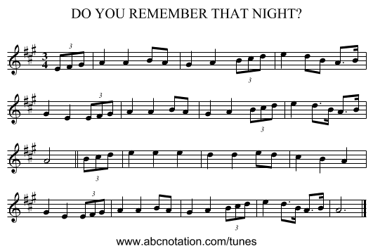 DO YOU REMEMBER THAT NIGHT? - staff notation