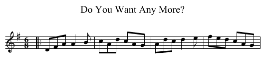 Do You Want Any More? - staff notation
