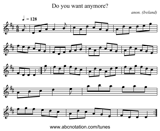Do you want anymore? - staff notation