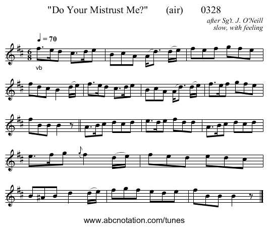 Do Your Mistrust Me?       (air)       0328 - staff notation