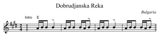 Dobrudjanska Reka - staff notation
