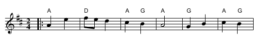 Dobrudzanska Pandela - staff notation