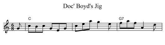 Doc' Boyd's Jig - staff notation