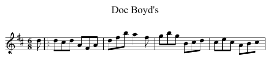 Doc Boyd's - staff notation