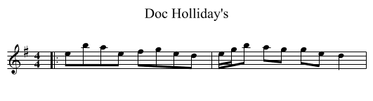 Doc Holliday's - staff notation