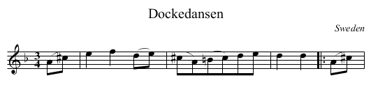 Dockedansen - staff notation