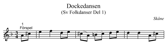 Dockedansen - staff notation