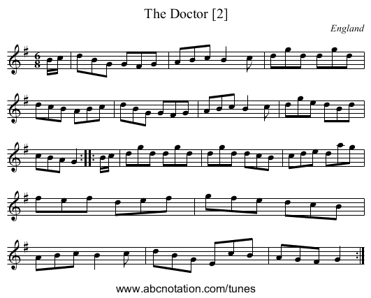 Doctor [2], The - staff notation