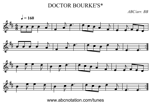 DOCTOR BOURKE'S* - staff notation