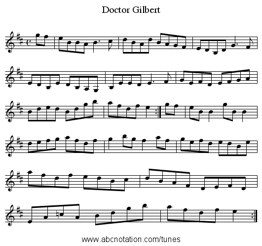 Doctor Gilbert - staff notation