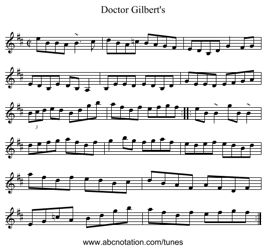 Doctor Gilbert's - staff notation