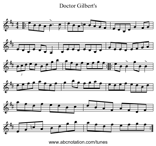 Doctor Gilbert's - staff notation