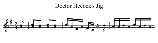 Doctor Hecock's Jig - staff notation