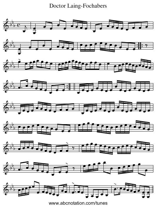 Doctor Laing-Fochabers - staff notation