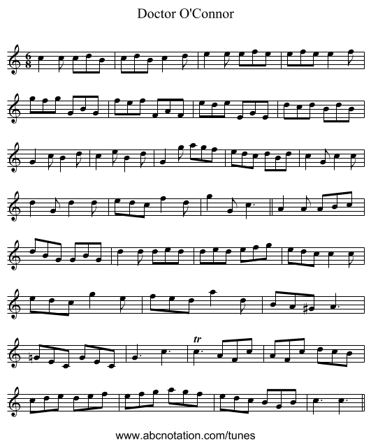 Doctor O'Connor - staff notation